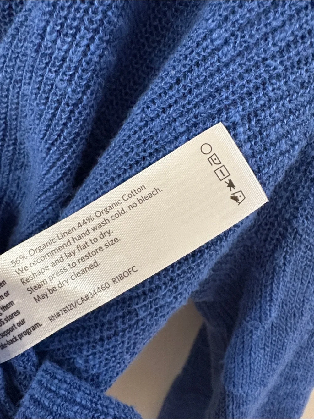 Eileen Fisher Cobalt Blue Knit Pullover - women’s large - organic cotton-linen